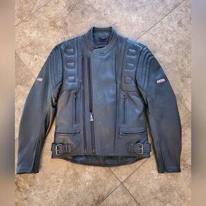 VTG AKITA Bodyguard CE-Protection Black Leather Moto Jacket M/L (40 EU)